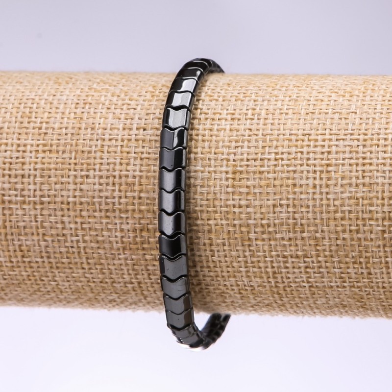 Hematite Bracelet Zigzag Bead, size 6x5x3mm, length 18cm on elastic