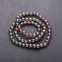 Hematite Beads with Rainbow "Gasoline" Coating, Smooth Round, Strand, Diameter 6mm, Length 38cm