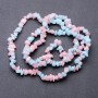 Beads Tinted Quartz Pink Blue Chip Tumbled, diameter 6-8+/-mm, thread, length 85cm