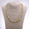 Yellow Turquoise Necklace, Smooth Round Beads, 8mm Diameter, 46cm Length