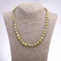 Necklace Yellow Turquoise (single) smooth bead, 8mm diameter, 46cm length
