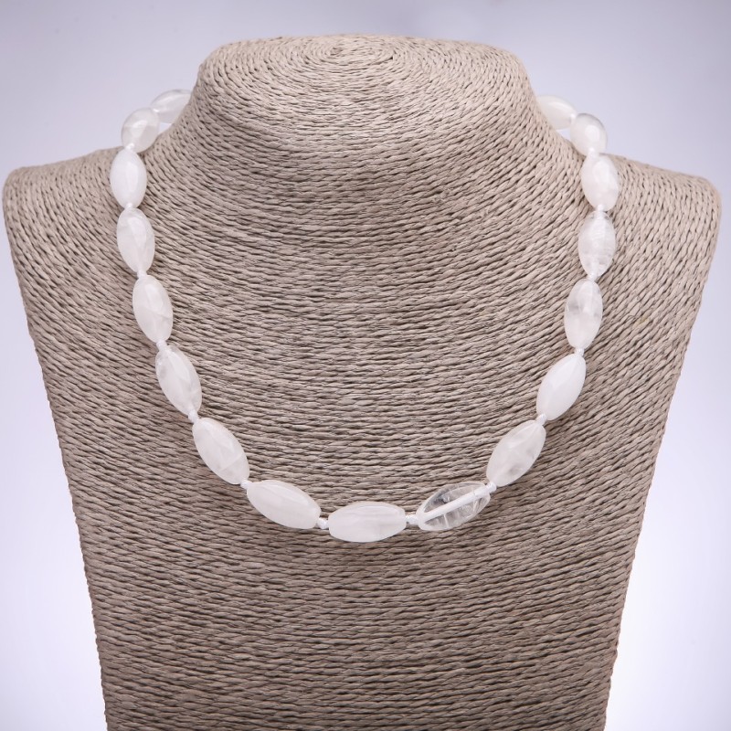 Rock Crystal Necklace, Bicone Beads, 10x20mm, 43cm Length