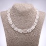 Rock Crystal Necklace, Rectangle Beads, 13x18x6mm, 45cm+ Length