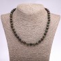 Dragon Blood Jasper Natural Stone Necklace, Smooth Round Beads, 8mm, 44-47cm+ Length