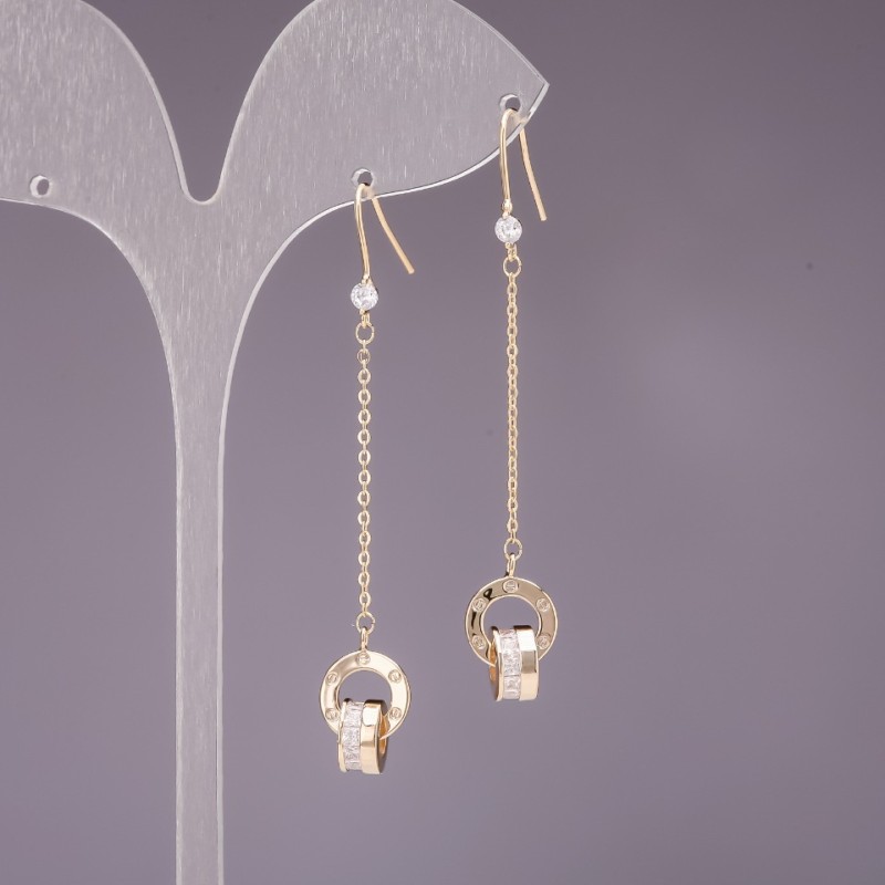 Dangle Earrings 4x60mm, Gold-Tone Metal
