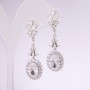 925 Series Earrings with White Stones 48x14mm Silver-Tone Metal