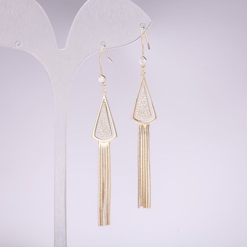Tassel Earrings 73x11mm Gold-Tone Metal, Korea