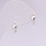 Heart Earrings 925 Series 5x8mm Silver-Tone Metal Korea