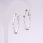 Hexagon Hoop Earrings 925 Series 31x2mm Silver-Tone Metal