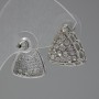 Stud Earrings with Rhinestones, White, 15mm, Silver-Tone Metal