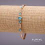 Xuping Bracelet with Stones, Light Blue, Thickness 3-9mm, Length 19mm, 18K Gold Plated