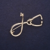 Stethoscope Brooch Gold Color 44x30mm Golden Metal