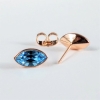 Xuping Stud Earrings with Swarovski Crystals Grain Light Blue Color, 6x11mm Diameter Gold Plated