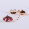 Xuping Stud Earrings with Swarovski Crystals Grain Pink Color, 6x11mm Diameter Gold Plated
