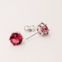 Xuping Stud Earrings Crown Setting with Stone Red Color, 8mm Diameter Rhodium