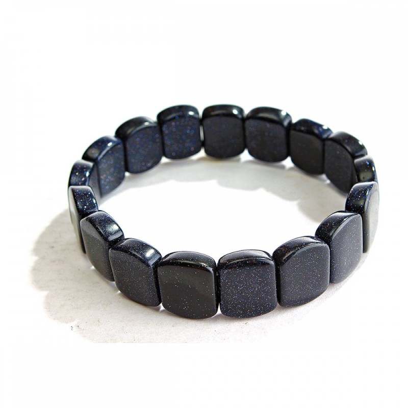 Aventurine (Synthetic) Blue Sand "Cairo Night" Bracelet on Elastic 13x18mm