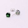 Xuping Stud Earrings with Green Stone, 6 mm, Rhodium Plated
