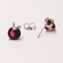 Xuping Stud Earrings with Stone Raspberry Color, 11x8mm Diameter Rhodium