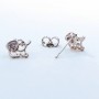 Xuping Stud Earrings Elephant with Rhinestones White Color, 10x8mm Diameter Rhodium