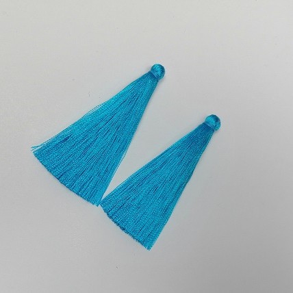 Craft Tassel Blank "Blue", 7cm Length, 7mm Diameter, Pair
