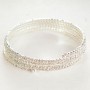 Spiral Bracelet, 4 Coils, Small White Rhinestones, 18-22cm Circumference