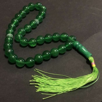 Chrysoprase Prayer Beads, 33 Beads, Diameter 10mm+