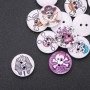 Wooden Kids' Buttons "Pirate Skulls" White/Multicolor, 20mm, pack of 30 pcs