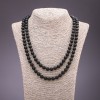 Long Shungite Beads Necklace, 8mm Diameter, 120 cm Length