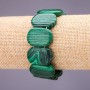 Malachite (Pressed) Bracelet, link 25x17+/-mm, length 18cm, on elastic