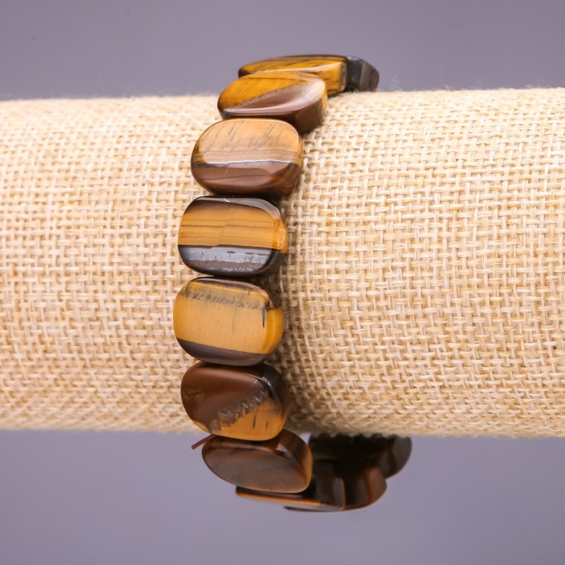 Tiger's Eye Bracelet, link 17x12+/-mm, length 18cm, on elastic