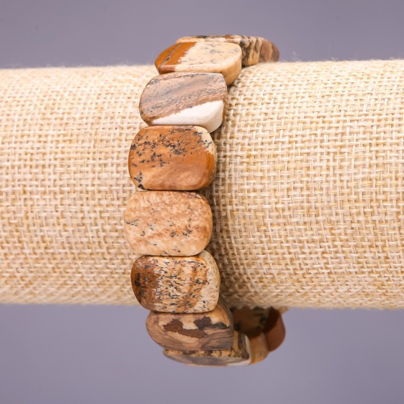 Picture Jasper Bracelet, link 18x14+/-mm, length 18cm, on elastic