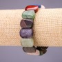 Clearance. Assorted Stone Bracelet, link 18x14+/-mm, length 18cm, on elastic