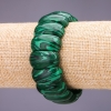 Malachite Bracelet, Link 25x12+/-mm, Length 18cm on Elastic