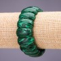 Malachite Bracelet, Link 25x12+/-mm, Length 18cm on Elastic