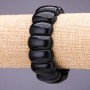 Aventurine (Synthetic) Bracelet, Blue Sand Cairo Night, link 25x12+/-mm, length 18cm, on elastic