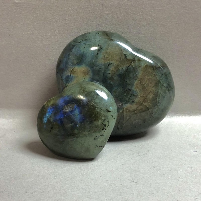 Labradorite Heart-Shaped Souvenir Stone, assorted sizes (price per 100g), weight from 110g