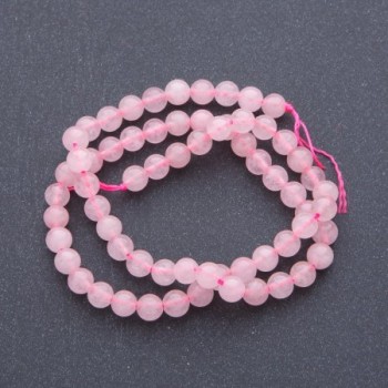Natural Stone Beads on String, Rose Quartz Round, diameter 8.5mm +/-, length 38cm+