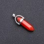 Cat's Eye Pendant Red Hexagon 8x35x41mm