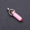 Pendant Cat's Eye Pink Hexagonal 8x35x41 mm