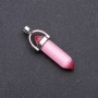 Pendant Cat's Eye Pink Hexagonal 8x35x41 mm