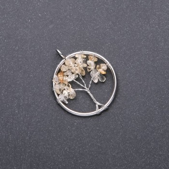 Pendant "Tree of Happiness" Citrine, 30mm diameter