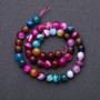 Agate Beads on String, Multicolor Faceted Round, 8(+/-)mm diameter, 38cm length