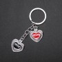 Hearts Keychain, Metal Color "Silver"