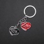 Hearts Keychain, Metal Color "Silver"