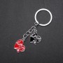 Hearts Keychain, Metal Color "Silver"