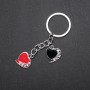 Hearts Keychain, Metal Color "Silver", Length 80mm