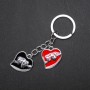 Hearts Keychain, Metal Color "Silver", Length 95mm