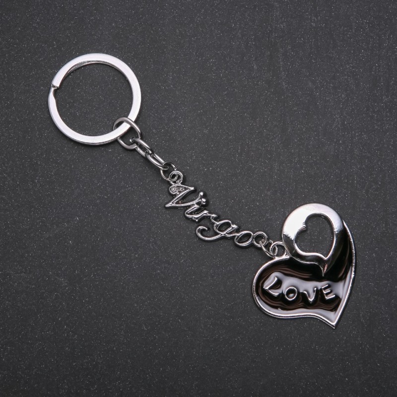 Heart Keychain, Silver Metal Color, 120mm Length