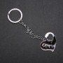 Heart Keychain, Silver Metal Color, 120mm Length