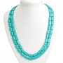 Turquoise Necklace with Veining, Rectangle 10x15mm, Length 120cm+